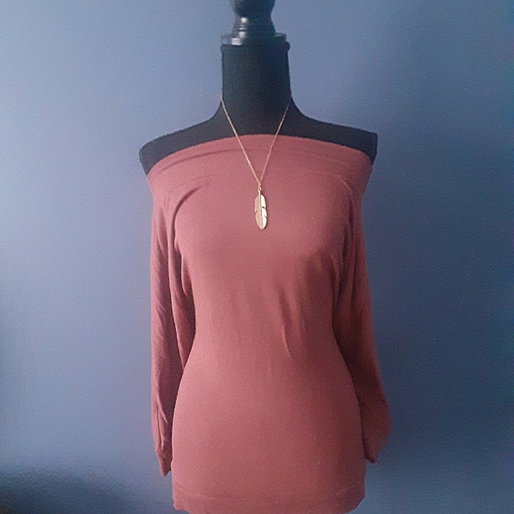 Vera Wang Off-the-Shoulder Rose Top